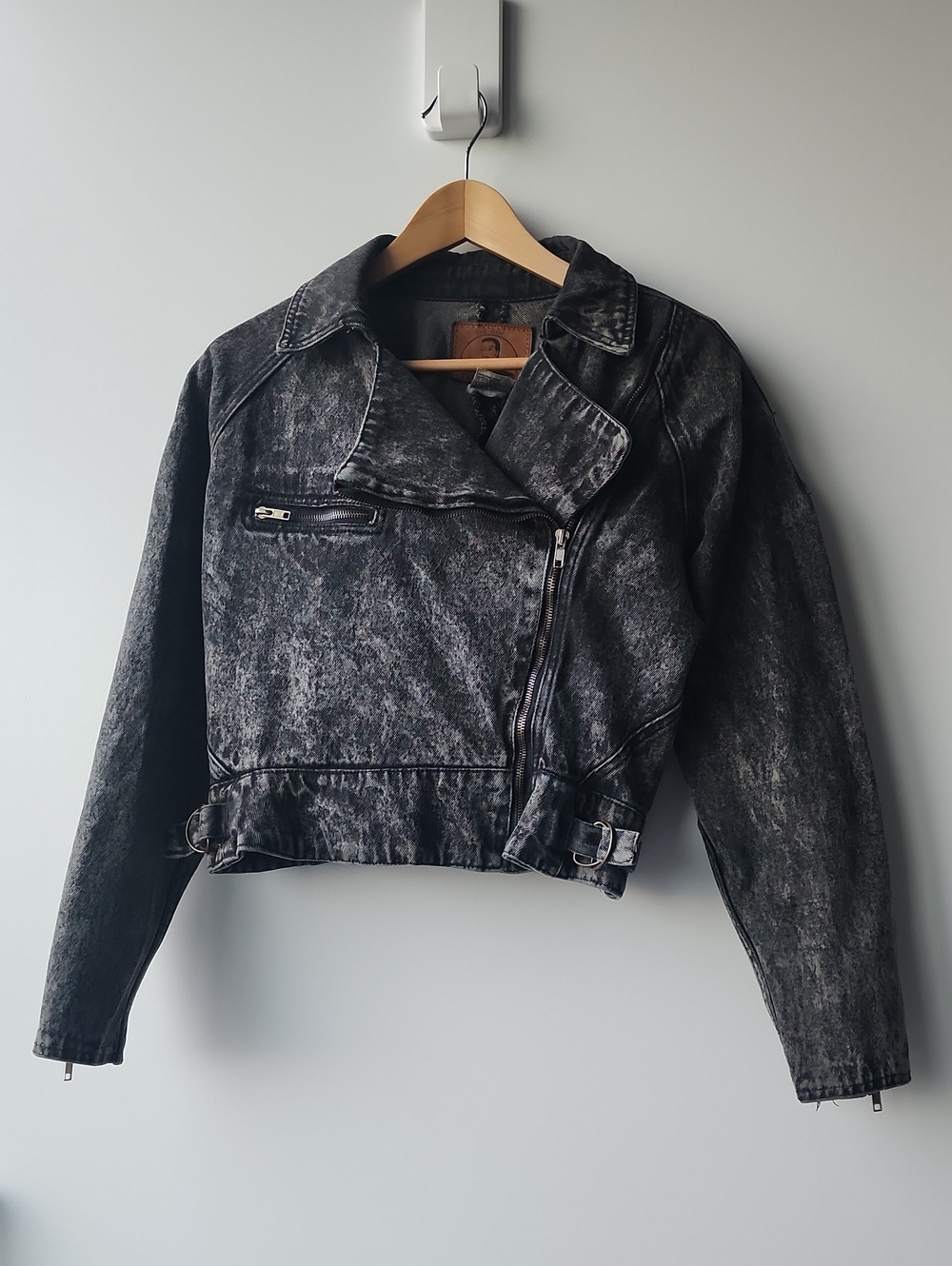 Vintage The New Prima Donna Cropped Biker Denim Jacket
